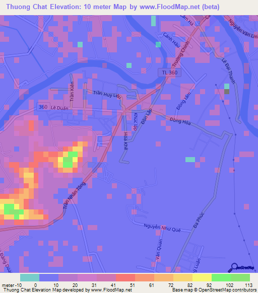 Thuong Chat,Vietnam Elevation Map