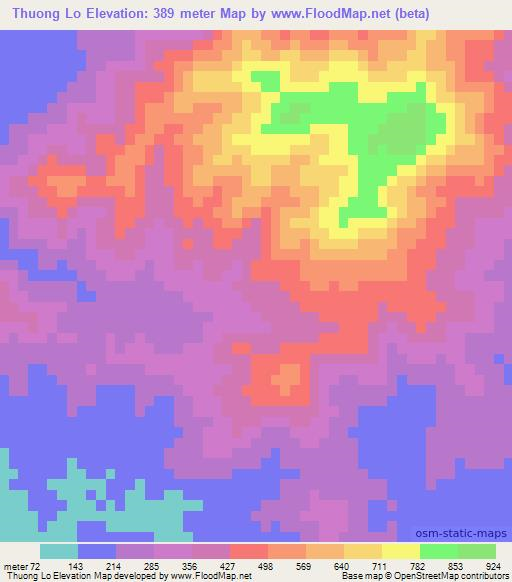 Thuong Lo,Vietnam Elevation Map