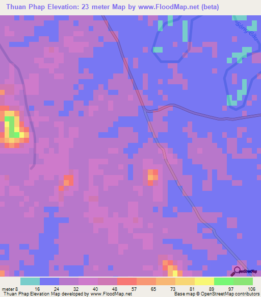 Thuan Phap,Vietnam Elevation Map