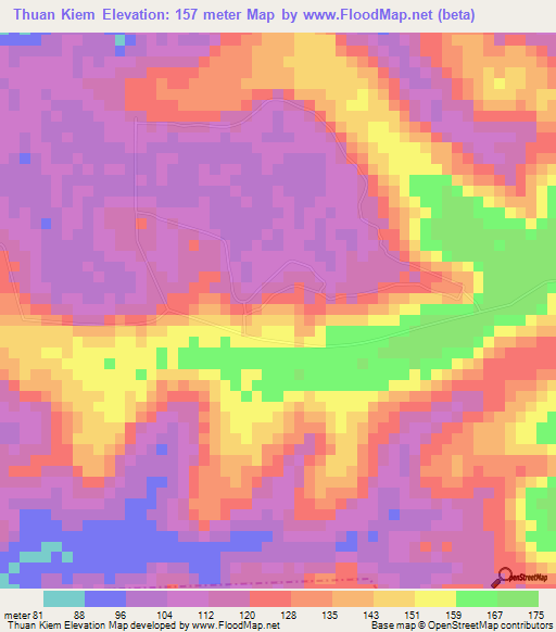 Thuan Kiem,Vietnam Elevation Map