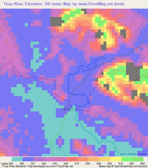 Thua Khau,Vietnam Elevation Map