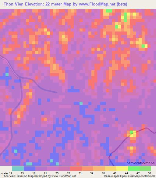 Thon Vien,Vietnam Elevation Map