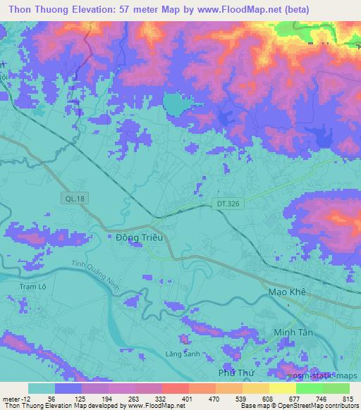 Thon Thuong,Vietnam Elevation Map