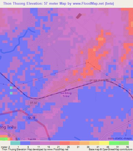 Thon Thuong,Vietnam Elevation Map