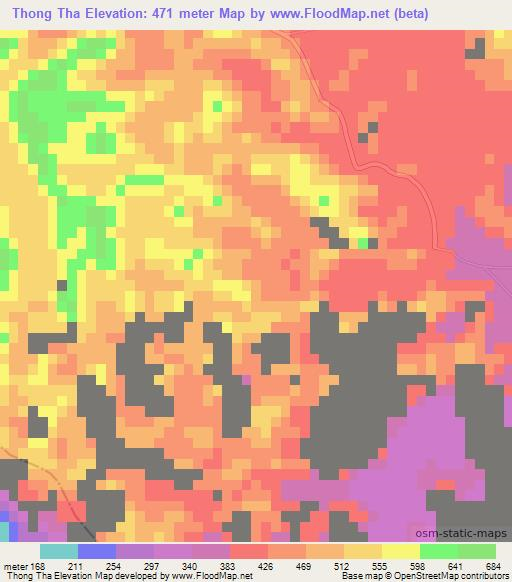 Thong Tha,Vietnam Elevation Map