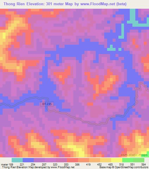 Thong Rien,Vietnam Elevation Map