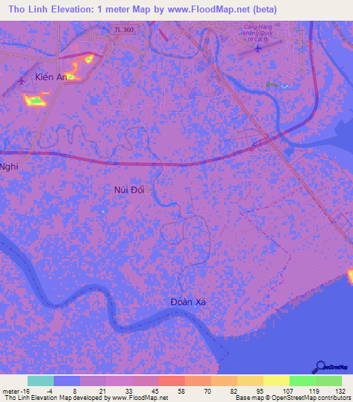 Tho Linh,Vietnam Elevation Map