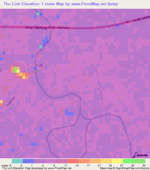 Tho Linh,Vietnam Elevation Map