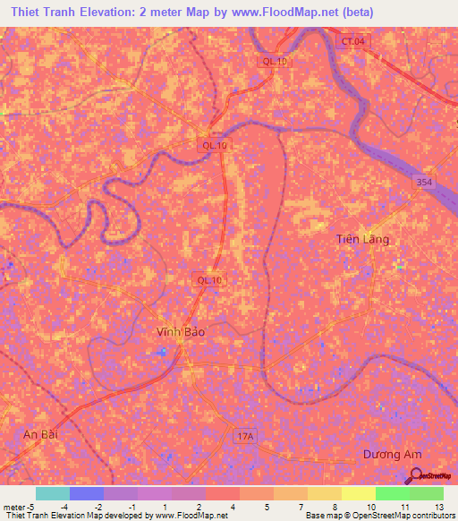 Thiet Tranh,Vietnam Elevation Map