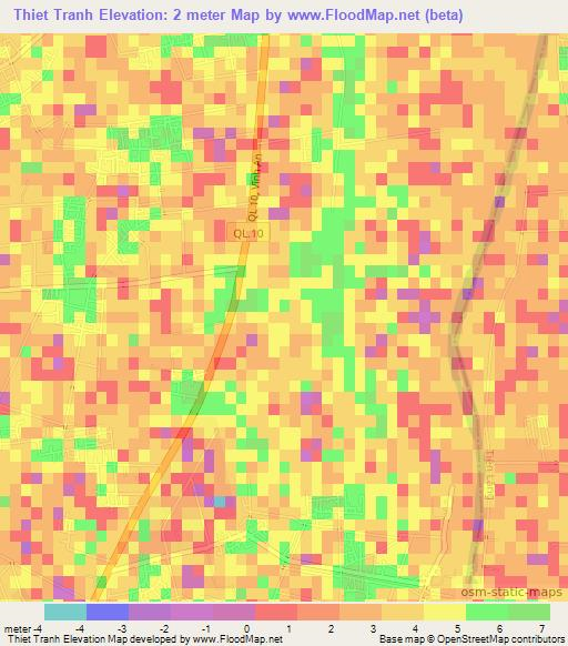 Thiet Tranh,Vietnam Elevation Map