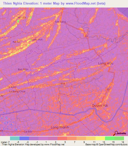 Thien Nghia,Vietnam Elevation Map