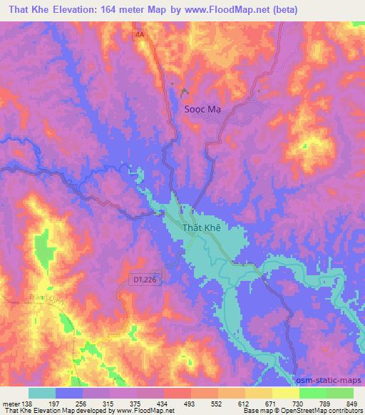 That Khe,Vietnam Elevation Map