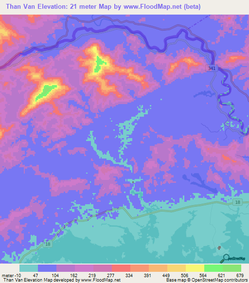 Than Van,Vietnam Elevation Map