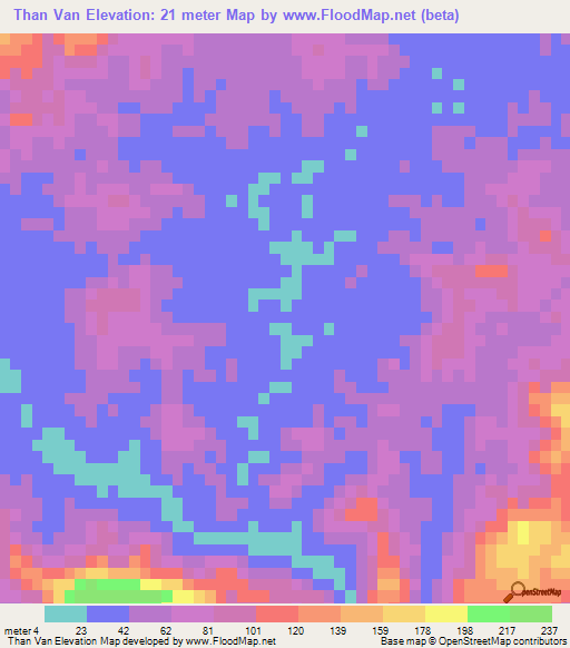 Than Van,Vietnam Elevation Map