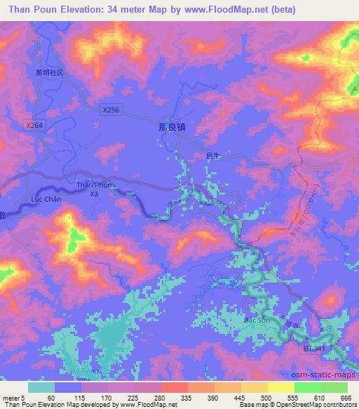 Than Poun,Vietnam Elevation Map