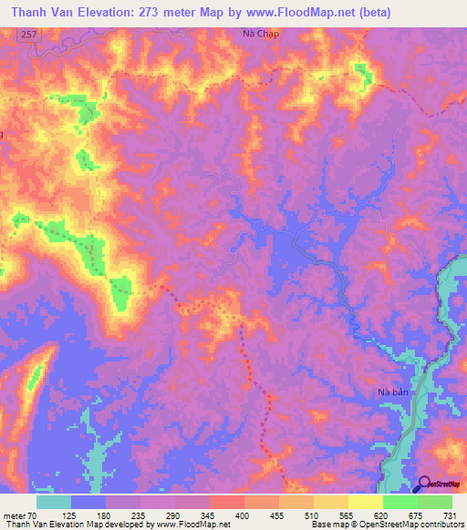 Thanh Van,Vietnam Elevation Map