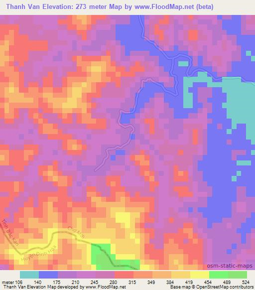 Thanh Van,Vietnam Elevation Map