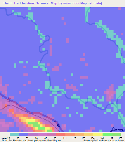 Thanh Tra,Vietnam Elevation Map