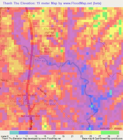 Thanh Thu,Vietnam Elevation Map