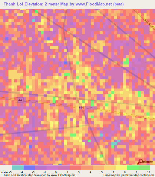 Thanh Loi,Vietnam Elevation Map