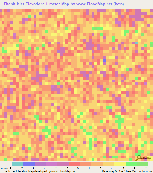 Thanh Kiet,Vietnam Elevation Map