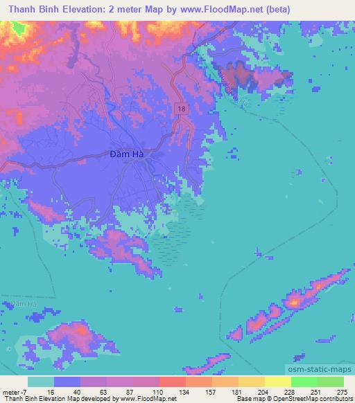 Thanh Binh,Vietnam Elevation Map