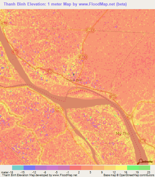 Thanh Binh,Vietnam Elevation Map