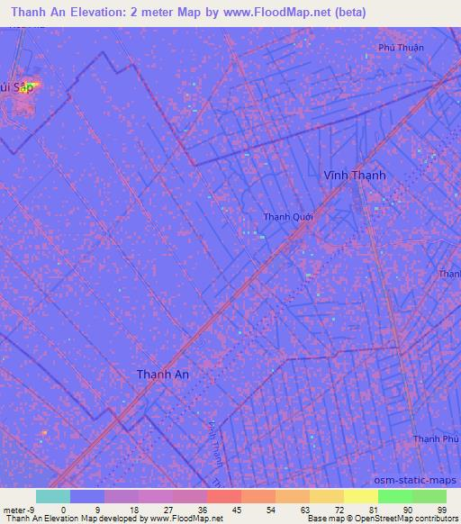 Thanh An,Vietnam Elevation Map