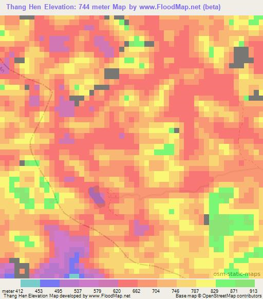 Thang Hen,Vietnam Elevation Map