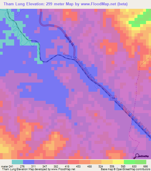 Tham Lung,Vietnam Elevation Map