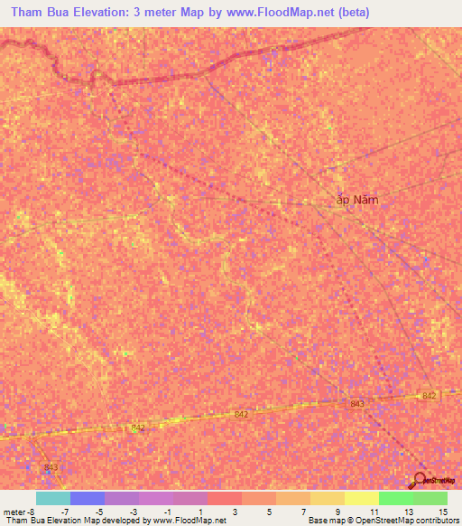 Tham Bua,Vietnam Elevation Map