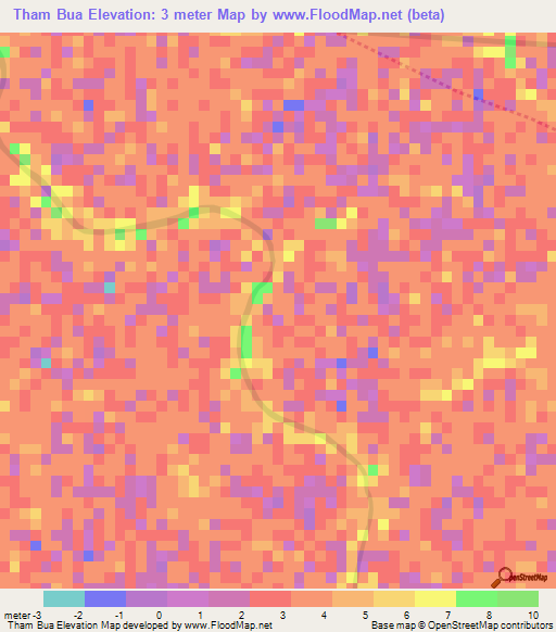 Tham Bua,Vietnam Elevation Map