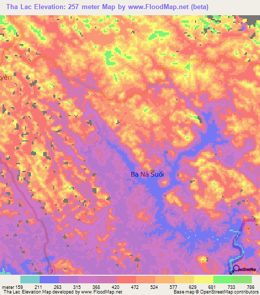 Tha Lac,Vietnam Elevation Map