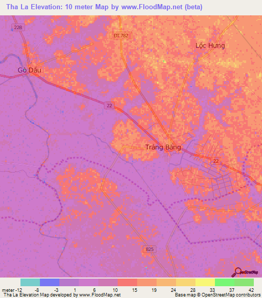 Tha La,Vietnam Elevation Map