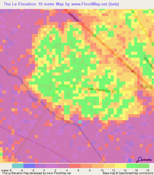 Tha La,Vietnam Elevation Map