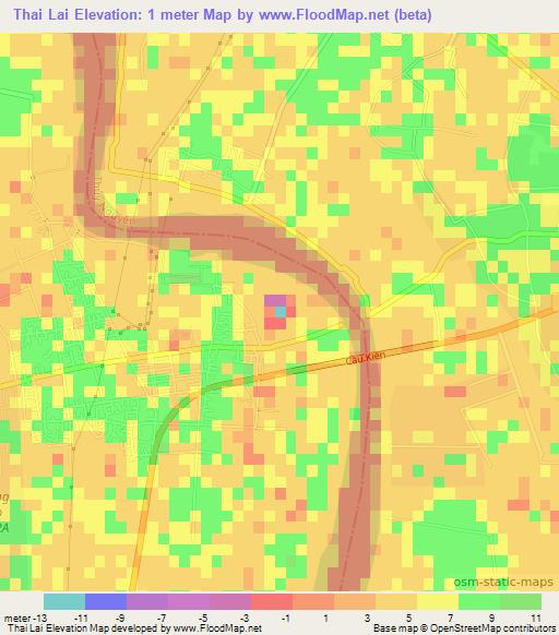 Thai Lai,Vietnam Elevation Map