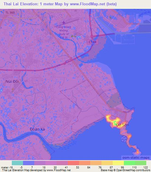 Thai Lai,Vietnam Elevation Map