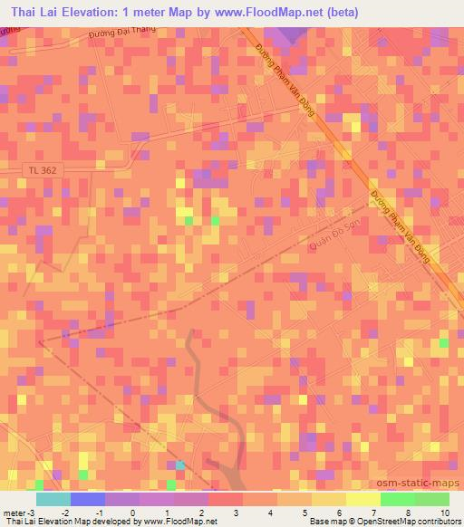 Thai Lai,Vietnam Elevation Map