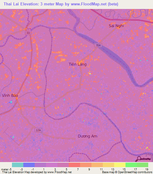 Thai Lai,Vietnam Elevation Map