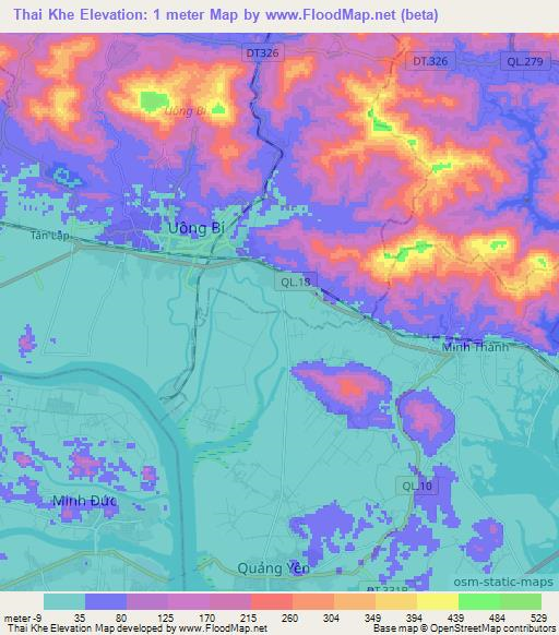 Thai Khe,Vietnam Elevation Map