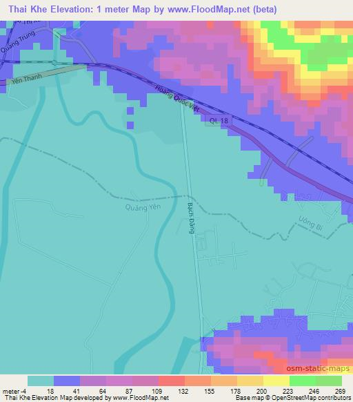 Thai Khe,Vietnam Elevation Map