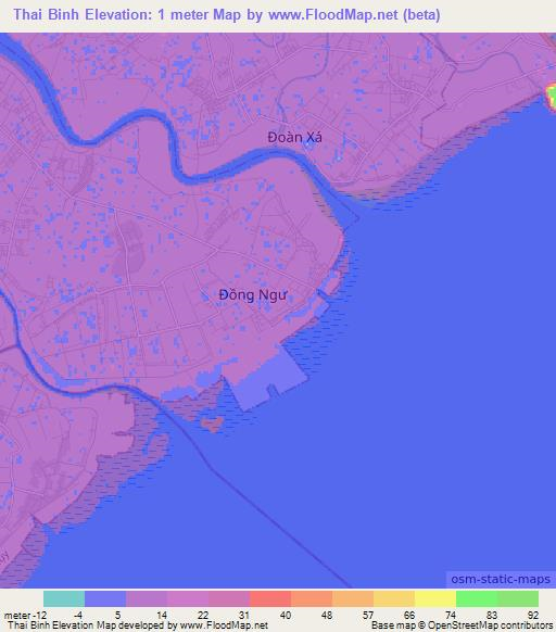 Thai Binh,Vietnam Elevation Map