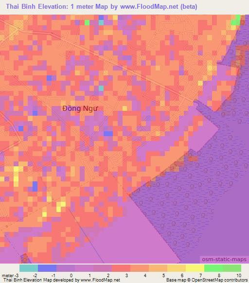 Thai Binh,Vietnam Elevation Map