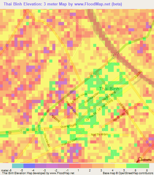 Thai Binh,Vietnam Elevation Map