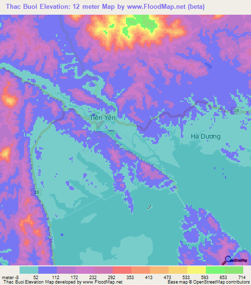 Thac Buoi,Vietnam Elevation Map