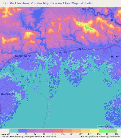 Ten Mo,Vietnam Elevation Map