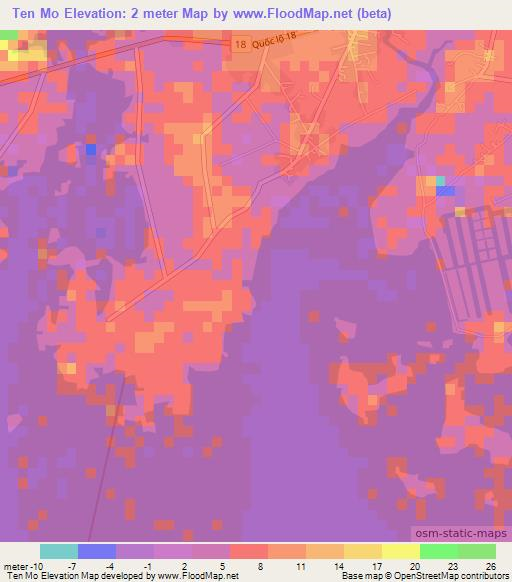 Ten Mo,Vietnam Elevation Map