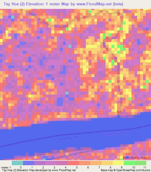 Tay Hoa (2),Vietnam Elevation Map