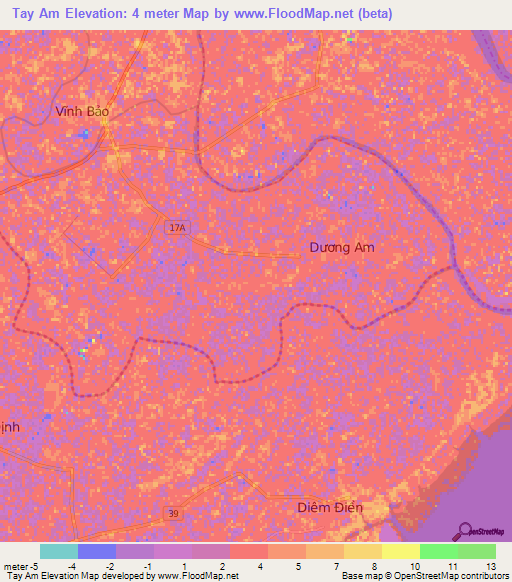 Tay Am,Vietnam Elevation Map