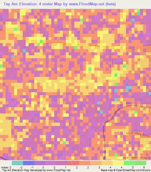 Tay Am,Vietnam Elevation Map